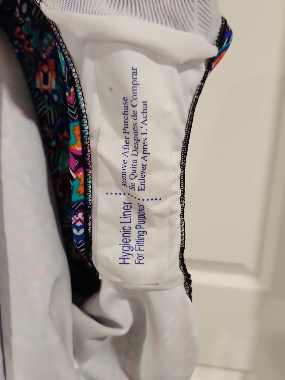 NWT Swim Solutions One Piece Swimsuit 12 Tummy Control Navy Multi Shirred $99 - Picture 5 of 8